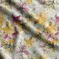 thumbnail image 1 of Soimoi Watercolor Floral Print,Cotton Poplin, Sewing Fabric Sold by The Yard 42 Inch Wide,Sewing Craft Quilting/Quilt Making Fabric, White & Yellow, 1 of 5