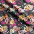 thumbnail image 1 of Soimoi Watercolor Floral Print, Velvet Fabric, Decor Sewing Fabric by The Yard 54 Inch Wide,Decorative Fabric for Upholstery and Home Accents, Pink & Black, 1 of 5