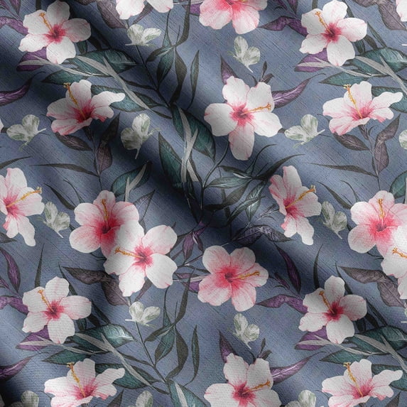 Soimoi Watercolor Floral Printed, Cotton Fleece, Fabric By The Yard Sewing DIY Stretch Fabric 56 Inches Wide, WarmFabric For Hats, Coats, Gloves, Blankets, Pink
