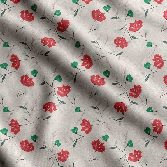 Soimoi Watercolor Floral Printed, Japan Crepe SatinFabric, by The Yard 54 Inch Wide, Decorative Sewing Fabric for Dresses Kimonos Gowns, Rose Pink