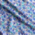 thumbnail image 1 of Soimoi Watercolor Fruit Printed, Cotton Satin Spandex, Sewing Fabric by The Yard 54 Inch Wide, Decorative Fabric for Dresses and Home Accents, Blue, 1 of 5