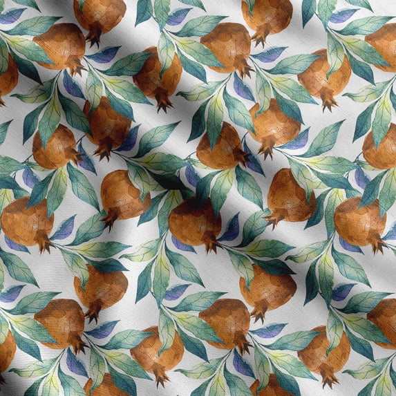 Soimoi Watercolor Fruit Printed,Cuddle Minky Fabric, Sewing Fabric by The Yard 56 Inch Wide,Decorative Plush Soft Fabric, Baby Garments, Toys and Blankets, Brown