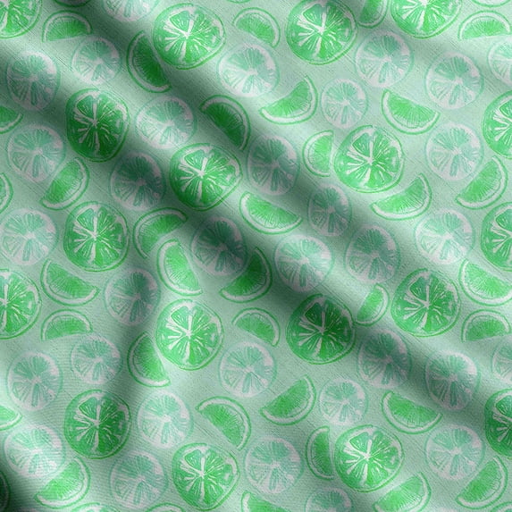 Soimoi Watercolor Fruit Printed, Poly Canvas Fabric, Decor Sewing Fabric by The Yard 56 Inch Wide,Decorative Fabric for Curtains Tote Bags, Pear Green