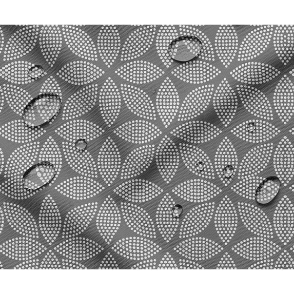 Soimoi Waterproof Outdoor Fabric By 2 Yard | Geometric Print on Gray | 56" Wide | UV Resistant & Durable Taffeta Material for Cushions, Covers, Curtains, awning & DIY Projects