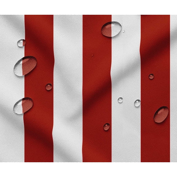 Soimoi Waterproof Outdoor Fabric By 3 Yard | Stripe Print on Red | 56" Wide | UV Resistant & Durable Taffeta Material for Cushions, Covers, Curtains, awning & DIY Projects
