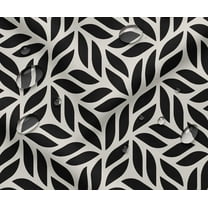 Soimoi Waterproof Outdoor Fabric By The Yard | Leaves Theme on Black | 56" Wide | UV Resistant & Durable Taffeta Material for Cushions, Covers, Curtains, awning & DIY Projects