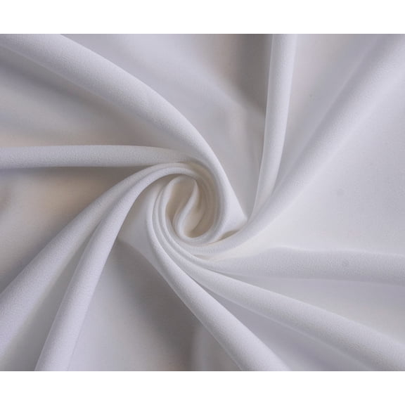 Soimoi White 100% Polyester Crepe Fabric - 42 Inch Wide x 1 Yard | Lightweight, Flowing & Wrinkle-Resistant Material for Apparel, Dresses & Craft Projects