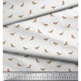 thumbnail image 1 of Soimoi White Cotton Cambric Fabric American Robin Bird Print Sewing Fabric BTY 42 Inch Wide, 1 of 3