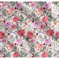 thumbnail image 1 of Soimoi White Cotton Cambric Fabric Leaves & Floral Watercolor Printed Craft Fabric by The Yard 56 Inch Wide, 1 of 7