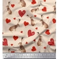 thumbnail image 1 of Soimoi White Cotton Duck Fabric Bunny & Heart Print Fabric by Yard 42 Inch Wide, 1 of 3