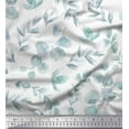 thumbnail image 1 of Soimoi White Cotton Duck Fabric Flower Leaves Printed Fabric 1 Yard 42 Inch Wide, 1 of 3
