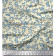 thumbnail image 1 of Soimoi White Cotton Duck Fabric Forget Me Not Bush Floral Print Fabric By the Yard 44 Inch Wide, 1 of 1
