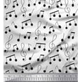 thumbnail image 1 of Soimoi White Cotton Duck Fabric Notes Musical Instrument Print Sewing Fabric Yard 42 Inch Wide, 1 of 3