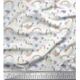 thumbnail image 1 of Soimoi White Cotton Duck Fabric Rainbow & Unicorn Animal Print Fabric by Yard 42 Inch Wide, 1 of 3