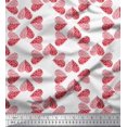 thumbnail image 1 of Soimoi White Cotton Duck Fabric Red Heart Printed Fabric 1 Yard 56 Inch Wide, 1 of 3