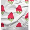 thumbnail image 1 of Soimoi White Cotton Duck Fabric Strawberry Fruits Print Sewing Fabric Yard 56 Inch Wide, 1 of 3