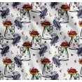 thumbnail image 1 of Soimoi White Cotton Poplin Fabric Flower Basket & Bicycle Transport Print Fabric by the Yard 42 Inch Wide, 1 of 7