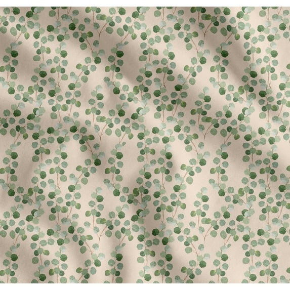 Soimoi White Cotton Poplin Fabric Leaf Leaves Printed Craft Fabric by the Yard 42 Inch Wide