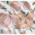 thumbnail image 1 of Soimoi White Cotton Poplin Fabric Leaves & Peach Floral Watercolor Printed Fabric 1 Yard 56 Inch Wide, 1 of 7