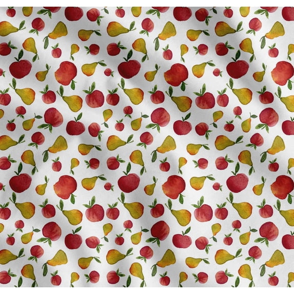 Soimoi White Cotton Poplin Fabric Mix Fruit Print Sewing Fabric Yard 42 Inch Wide