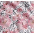 thumbnail image 1 of Soimoi White Cotton Voile Fabric Branch & Peach Flower Watercolor Printed Craft Fabric by The Yard 56 Inch Wide, 1 of 7