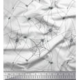 thumbnail image 1 of Soimoi White Georgette Viscose Fabric Web & Spider Insects Decor Fabric Printed Yard 42 Inch Wide, 1 of 3