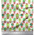 thumbnail image 1 of Soimoi White Heavy Canvas Fabric Cactus With Conical Pot Tree Fabric Prints By Yard 58 Inch Wide, 1 of 3