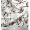 thumbnail image 1 of Soimoi White Heavy Canvas Fabric Cotton Ball Floral Print Sewing Fabric Yard 58 Inch Wide, 1 of 3