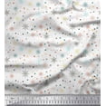 thumbnail image 1 of Soimoi White Heavy Canvas Fabric Snow Flakes & Star Decor Fabric Printed Yard 58 Inch Wide, 1 of 3