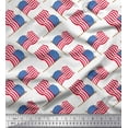 thumbnail image 1 of Soimoi White Heavy Satin Fabric USA Country Flag Printed Craft Fabric by the Yard 54 Inch Wide, 1 of 3