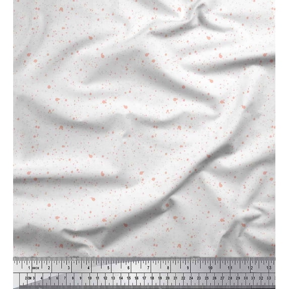 Soimoi White Rayon Fabric Brush Stroke Abstract Decor Fabric Printed Yard 42 Inch Wide