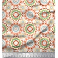 thumbnail image 1 of Soimoi White Rayon Fabric Multicolor Mandala Print Fabric by Yard 56 Inch Wide, 1 of 3