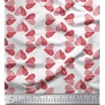 thumbnail image 1 of Soimoi White Rayon Fabric Red Heart Print Fabric by Yard 42 Inch Wide, 1 of 3