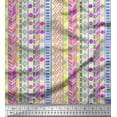 thumbnail image 1 of Soimoi White Silk Fabric Aztec Geometric Decor Fabric Printed Yard 42 Inch Wide, 1 of 3