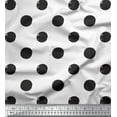 thumbnail image 1 of Soimoi White Velvet Fabric Circle Geometric Print Fabric by the Yard 58 Inch Wide, 1 of 3
