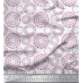 thumbnail image 1 of Soimoi White Viscose Chiffon Fabric Dots & Circle Geometric Decor Fabric Printed Yard 42 Inch Wide, 1 of 3