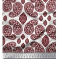 thumbnail image 1 of Soimoi White Viscose Chiffon Fabric Maroon Paisley Print Fabric by Yard 42 Inch Wide, 1 of 1
