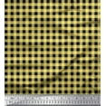 thumbnail image 1 of Soimoi Yellow Cotton Cambric Fabric Check Check Print Fabric by the Yard 42 Inch Wide, 1 of 3
