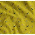 thumbnail image 1 of Soimoi Yellow Cotton Cambric Fabric Leaves & Flowerpecker Bird Print Fabric by the Yard 42 Inch Wide, 1 of 7