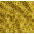 thumbnail image 1 of Soimoi Yellow Cotton Cambric Fabric Leaves,White Floral & Snake Reptile Printed Craft Fabric by The Yard 42 Inch Wide, 1 of 7