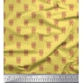 thumbnail image 1 of Soimoi Yellow Cotton Cambric Fabric Pomeranian Dog Print Sewing Fabric Yard 42 Inch Wide, 1 of 3
