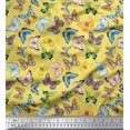 thumbnail image 1 of Soimoi Yellow Cotton Duck Fabric Colorful Butterfly Printed Craft Fabric by the Yard 42 Inch Wide, 1 of 3