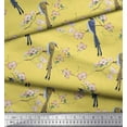 thumbnail image 1 of Soimoi Yellow Cotton Duck Fabric Floral & Paradise Whydah Bird Decor Fabric Printed Yard 58 Inch Wide, 1 of 3