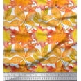 thumbnail image 1 of Soimoi Yellow Cotton Jersey Fabric Autumn Leaves Decor Fabric Printed Yard 58 Inch Wide, 1 of 3