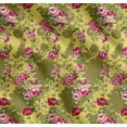 thumbnail image 1 of Soimoi Yellow Cotton Poplin Fabric Leaves & Grandiflora Roses Floral Decor Fabric Printed Yard 42 Inch Wide, 1 of 7