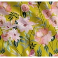 thumbnail image 1 of Soimoi Yellow Cotton Poplin Fabric Leaves & Magnolia Floral Decor Fabric Printed Yard 42 Inch Wide, 1 of 7