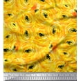 thumbnail image 1 of Soimoi Yellow Cotton Poplin Fabric Watercolor Floral Print Fabric by The Yard 42 Inch Wide, 1 of 1