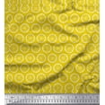 thumbnail image 1 of Soimoi Yellow Cotton Voile Fabric Lemon Slice Block Print Sewing Fabric Yard 56 Inch Wide, 1 of 3