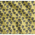 thumbnail image 1 of Soimoi Yellow Cotton Voile Fabric Life Begins After Coffee Text Print Fabric by Yard 56 Inch Wide, 1 of 7