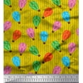 thumbnail image 1 of Soimoi Yellow Cotton Voile Fabric Stripe & Hot Air Balloon Holiday Printed Fabric 1 Yard 42 Inch Wide, 1 of 3